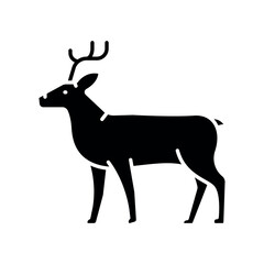 
caribou black flat icon for digital and print projects. Arctic animals.