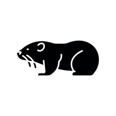 lemming black flat icon for digital and print projects. Arctic animals.