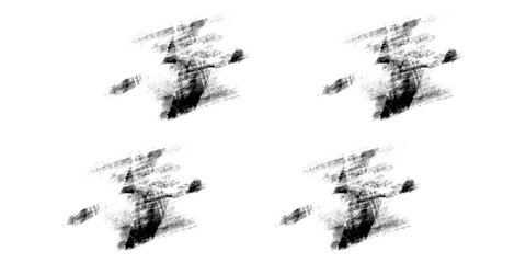 Halftone circular dotted frames set. Circle dots texture isolated on white background. Spotted spray texture. Vector abstract design element spiral circle sound wave logo modern black and white.