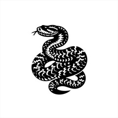 Vector art of black snake illustration isolated on white
