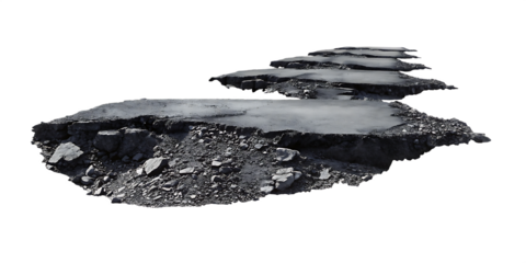 3d illustration with cut of the ground and the des isolated on white background, png, ai generated.	