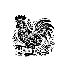 Vector art of decorative rooster illustration