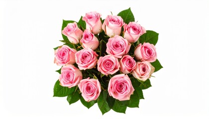 Fototapeta premium Rose bouquet isolated on transparent background. Mockup template artwork graphic design.