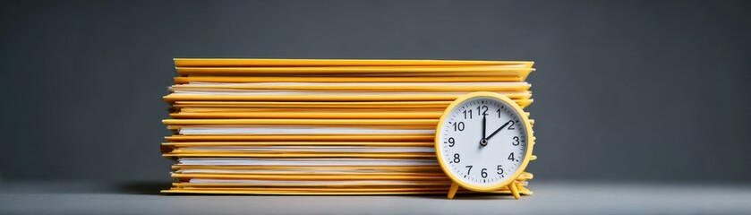 Time Management in Business Organizing Files with Clocks in a Modern Office Environment