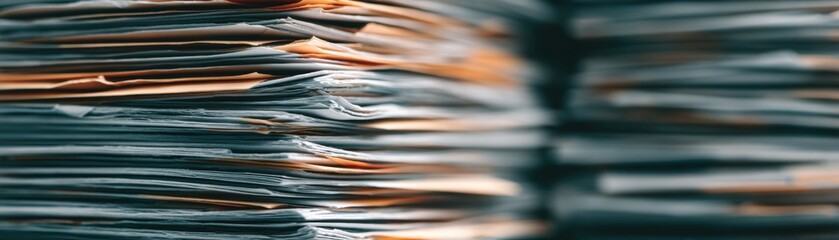 Document Stacks Office Space Photographic Image Professional Environment Close-Up View Organization Concept