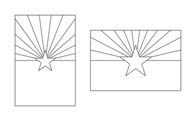 vertical and horizontal arizona flag outline. vector illustration