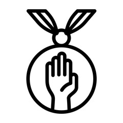 Participant Medal Vector Line Icon Design