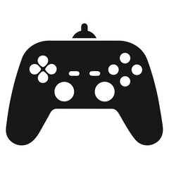 Black silhouette of a virtual reality controller isolated on white background © NC