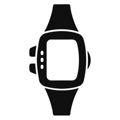 Simple silhouette of a wearable fitness tracker isolated on white background