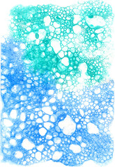 Blue and Turquoise Bubble Watercolor Element