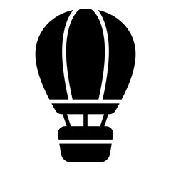 Hot air balloon icon set. Aerial travel and adventure ride symbol collection.