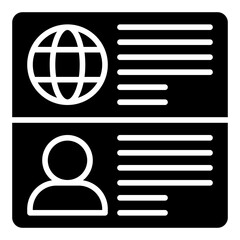 Passport icon set. International ID and travel document symbol collection.