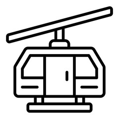 Cableway icon set. Gondola lift and mountain transport symbol collection.