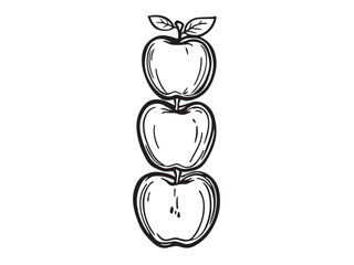 Minimal apple sketch vector for healthy food