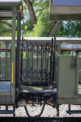 Green vintage train connectors evoke steampunk nostalgia, bridging journeys during Oktoberfest's...