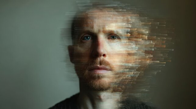 Glitch Art Portrait of a Man