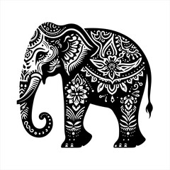 Vector art of ornate elephant illustration