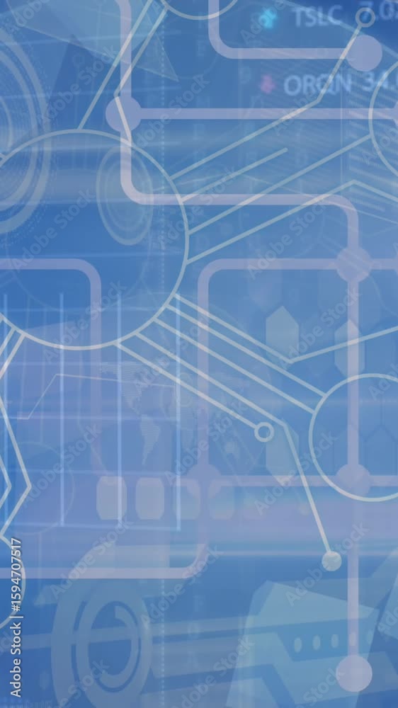Poster Animation of scope scanning and computer circuit board with data processing