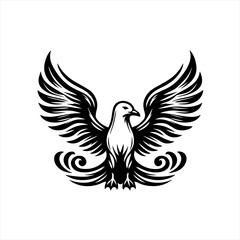Obraz premium Vector art of eagle with spread wings
