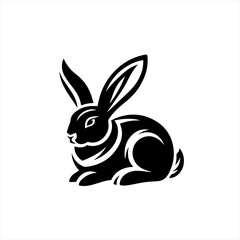 Obraz premium Vector art of rabbit animal profile isolated on white
