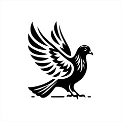Vector art of a dove with wings spread
