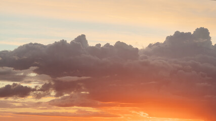 clouds on evening sky with sunset light
