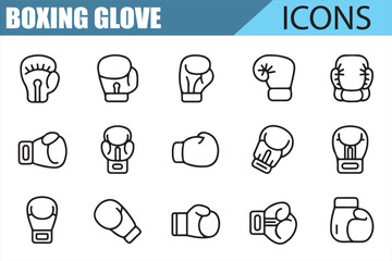 Vector Icons of Boxing Gloves for Graphic Design

