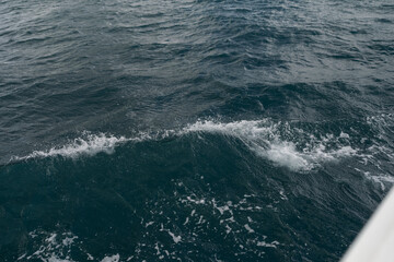 Closeup ocean waves with turquoise water
