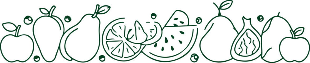 Apples pears citrus watermelon figs border vector