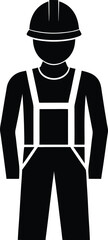Construction Worker on Duty silhouette vector art illustration