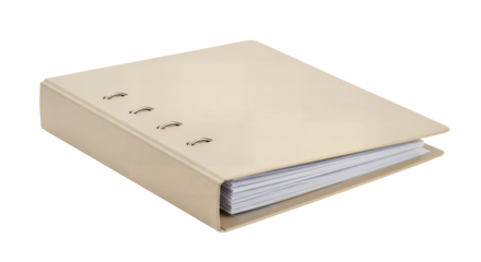 Beige Binder Isolated on Transparent Background