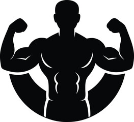 Fototapeta premium Male Gym Trainer Giving Instructions silhouette vector art illustration