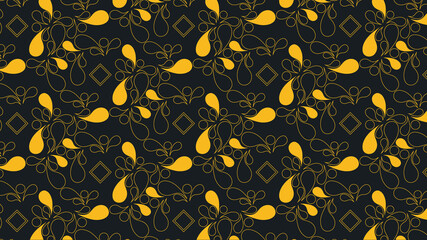 seamless pattern with yellow flowers