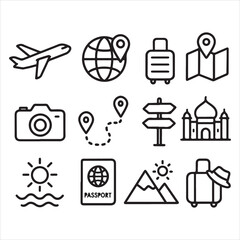 travel icon set