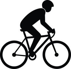 Man Riding Bicycle silhouette vector art illustration