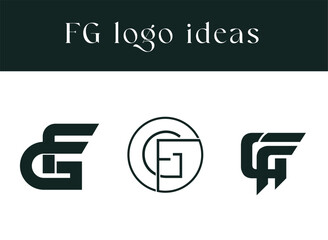 Fototapeta premium GF logo design, GF monogram logo, GF logo, Creative GF logo, lUXURY GF logo template, GF logo design, GF letter mark ideas