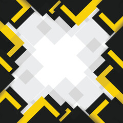 Minimal Geometric Yellow and Black Square Background Vector