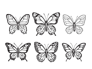 Naklejka premium butterfly line art illustration