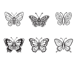 minimal butterfly vector drawing