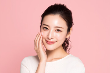 乳液を塗る女性