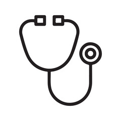 Black outline stethoscope medical instrument healthcare doctor