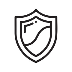 Black shield emblem with internal detail security protection