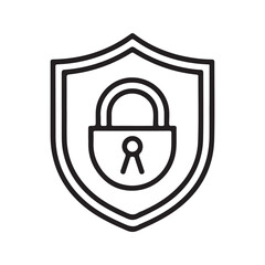 Shield padlock security icon protection