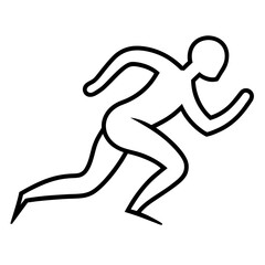 Dynamic line art of a sprinter in motion isolated on white background