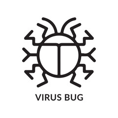 Stylized black insect with sharp legs and segmented body virus malware
