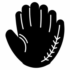 Silhouette of a baseball glove isolated on white background