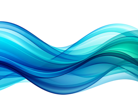 Abstract Stylized Ocean Wave with Bold Lines and Gradients, isolated PNG