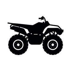 ATV quad bike with four rugged wheels Silhouette Vector illustration