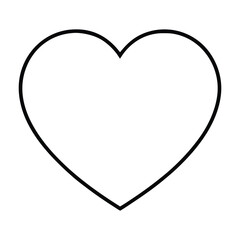 Simple heart outline icon thin stroke vector 