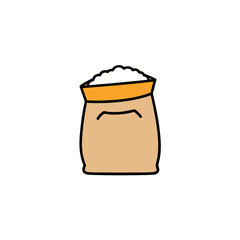 Bag of Basmati Rice Vector Illustration for Grocery and Food Design